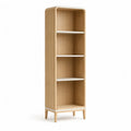 Bibliotheque haute ouverte 60 x 40 x 180 cm en panneaux MDF plaques chene naturel et blanc