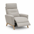 Fauteuil relax inclinable manuel avec repose-pieds en polyester gris clair dossier arrondi 82 x 94 x 102 cm